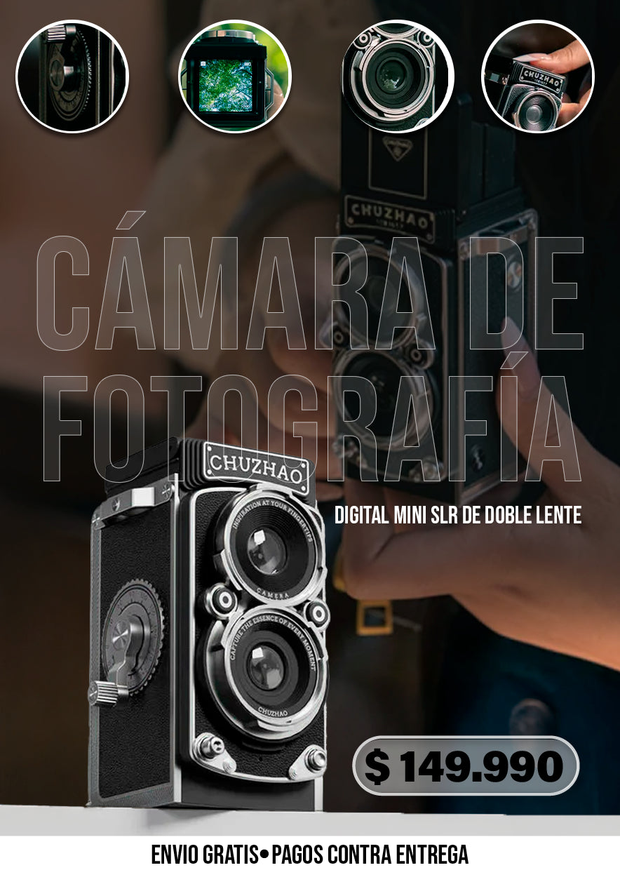 CÁMARA DE FOTOGRAFÍA DIGITAL MINI SLR DE DOBLE LENTE