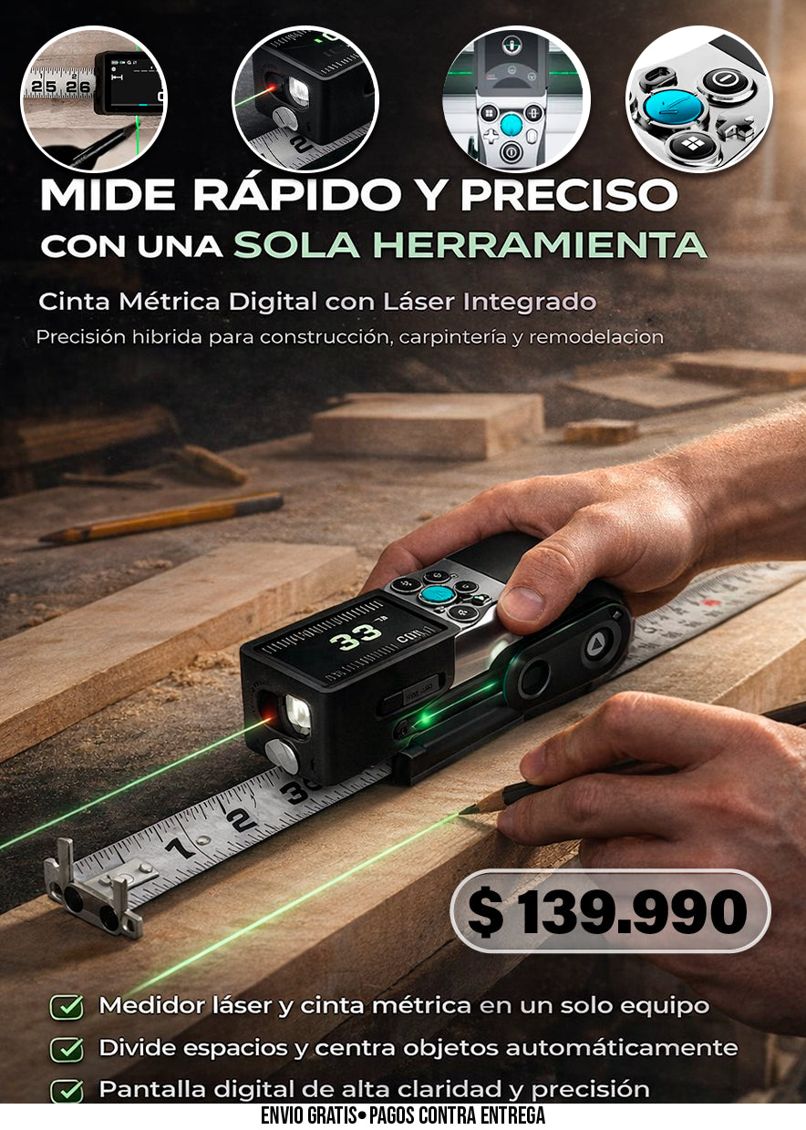 CINTA MÉTRICA DIGITAL CON LÁSER