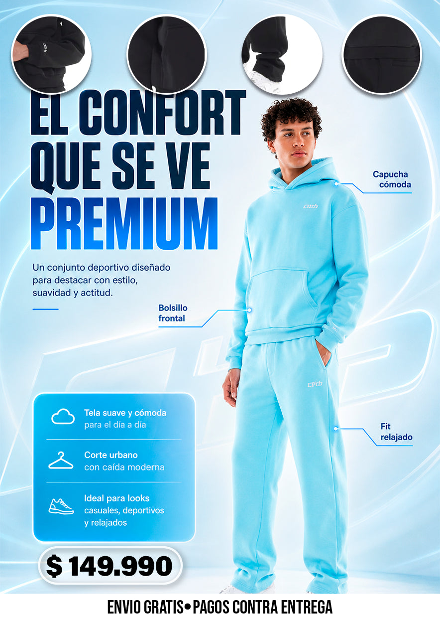 CONJUNTO DEPORTIVO CORTO MUJER AZUL