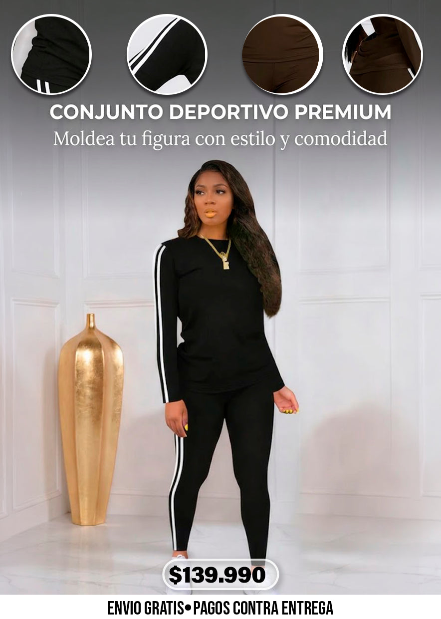 CONJUNTO DEPORTIVO DE DOS PIEZAS PARA MUJER CON MANGAS LARGAS.