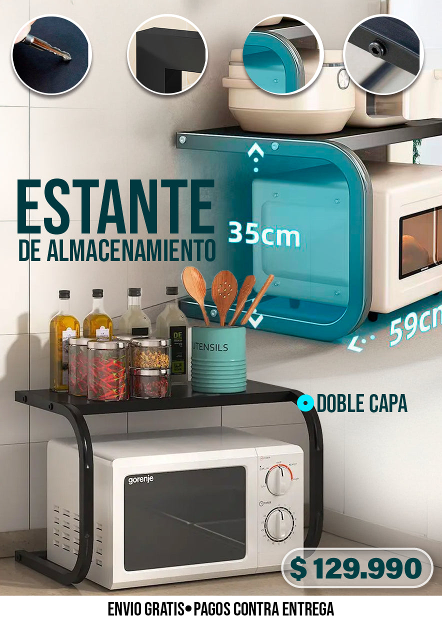 ESTANTE DE ALMACENAMIENTO DE COCINA DE DOBLE CAPA