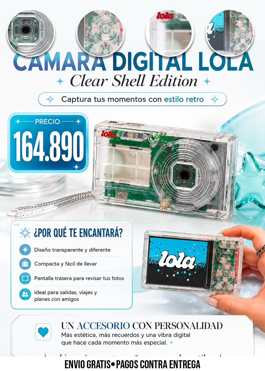 LOLA DIGITAL CAMERA - CLEAR SHELL