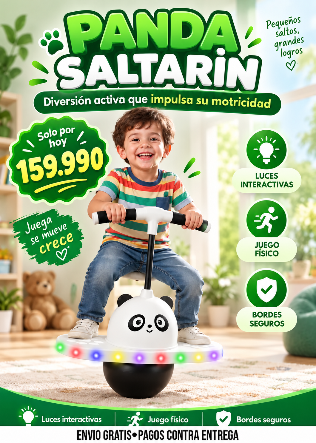 POGO SALTARIN - TRAMPOLÍN CON LUZ COLORIDA
