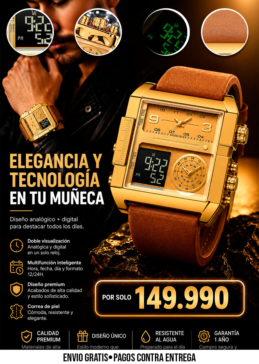 RELOJ POEDAGAR DORADO PARA HOMBRE