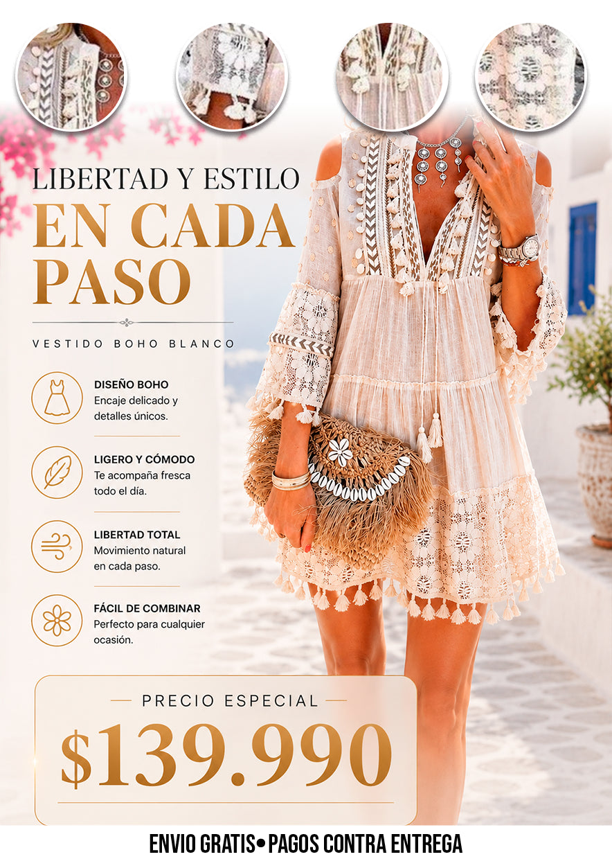 VESTIDO BOHEMIO BLANCO