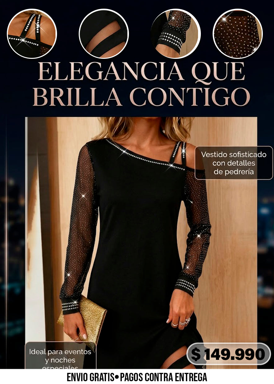 VESTIDO TÉRMICO CON APLIQUES DE PEDRERÍA