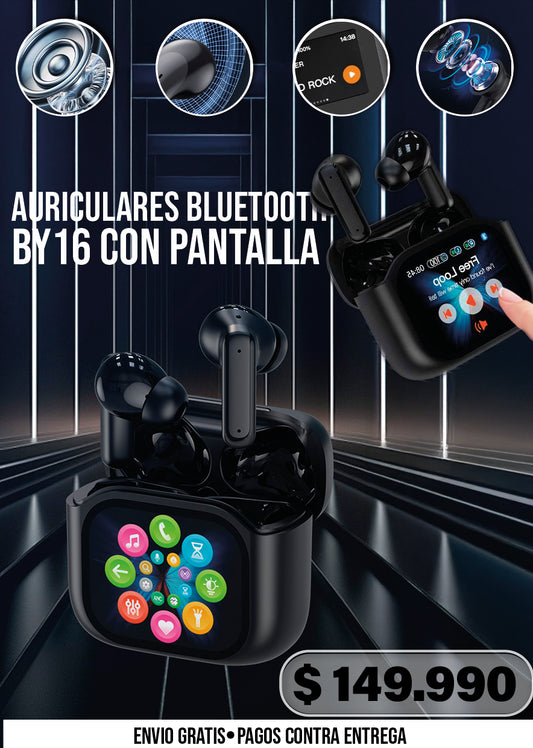 AURICULARES BLUETOOTH BY16 CON PANTALLA