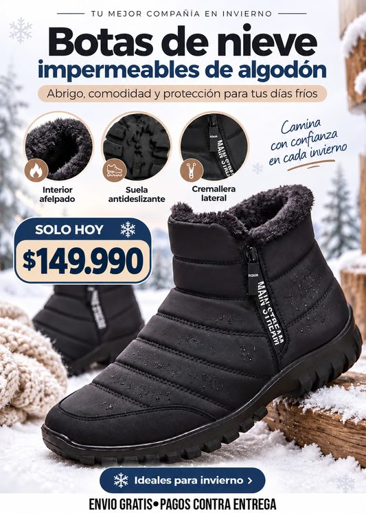 BOTAS DE NIEVE IMPERMEABLES DE ALGODÓN