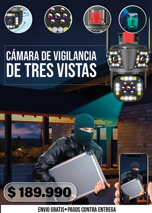 CÁMARA DE VIGILANCIA DE TRES VISTAS