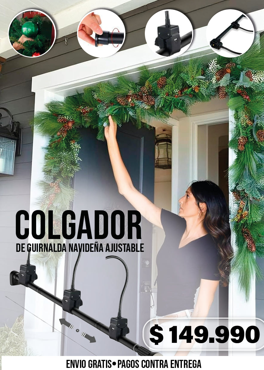 COLGADOR DE GUIRNALDA NAVIDEÑA AJUSTABLE