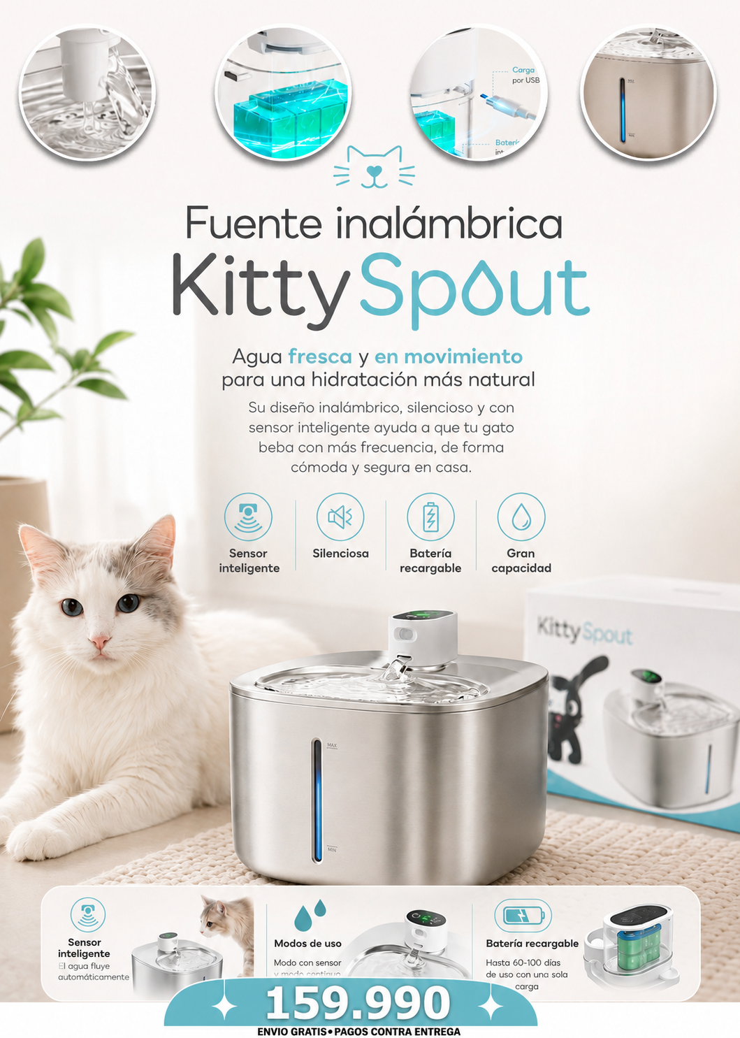 FUENTE INALÁMBRICA KITTYSPOUT