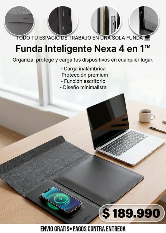 FUNDA PARA PORTÁTIL NEXA 4 EN 1 CON CARGA INALÁMBRICA