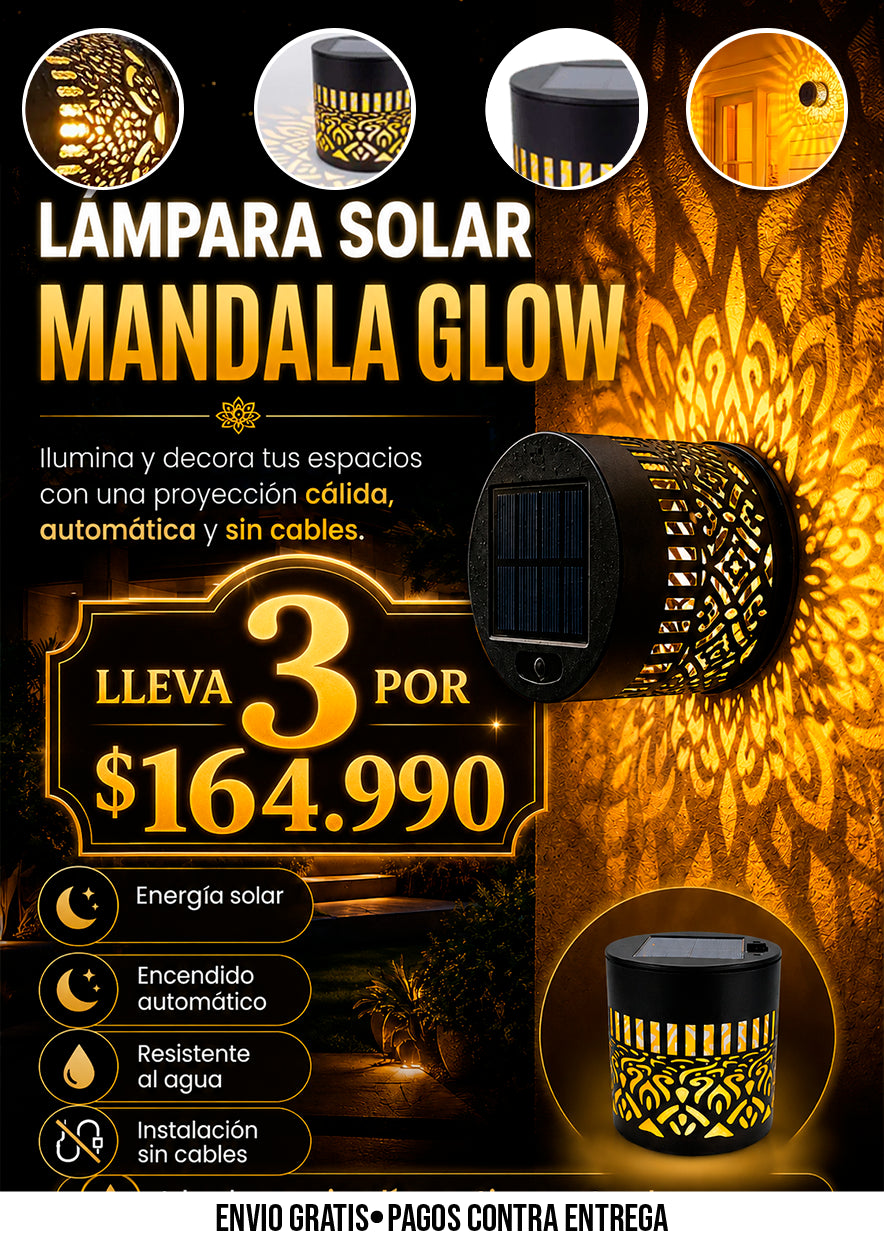 LÁMPARA SOLAR MANDALA GLOW