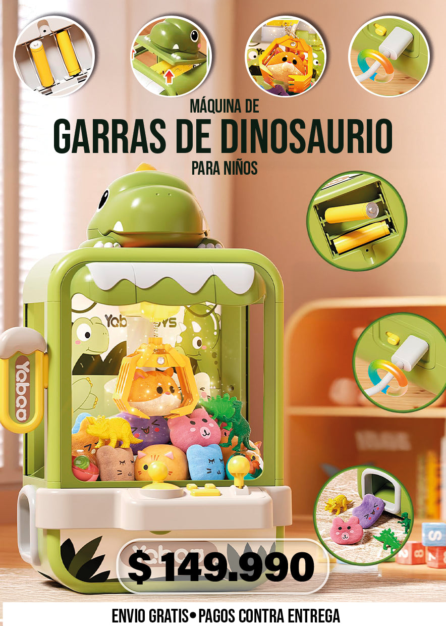 MÁQUINA DE GARRAS DE DINOSAURIO PARA NIÑOS
