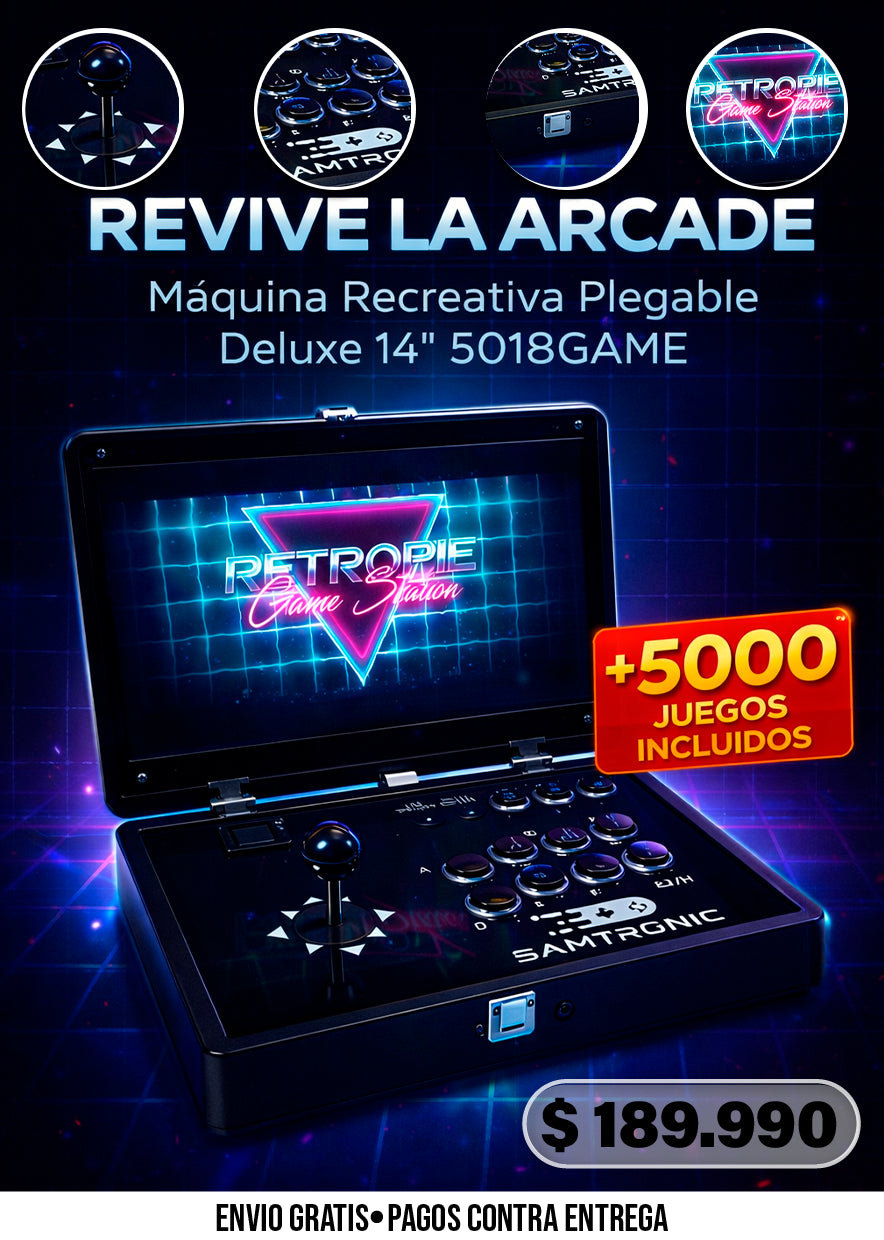 MÁQUINA RECREATIVA PLEGABLE DELUXE DE 14 PULGADAS 5018GAME (NEGRA)