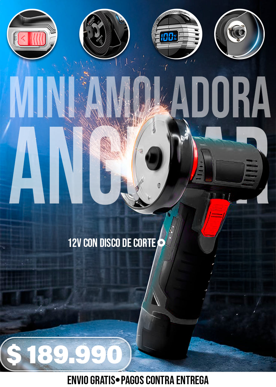 MINI AMOLADORA ANGULAR DE 12V CON DISCO DE CORTE