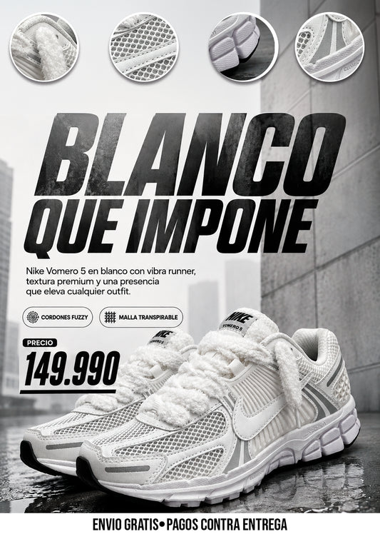 NIKE VOMERO 5 EN BLANCO