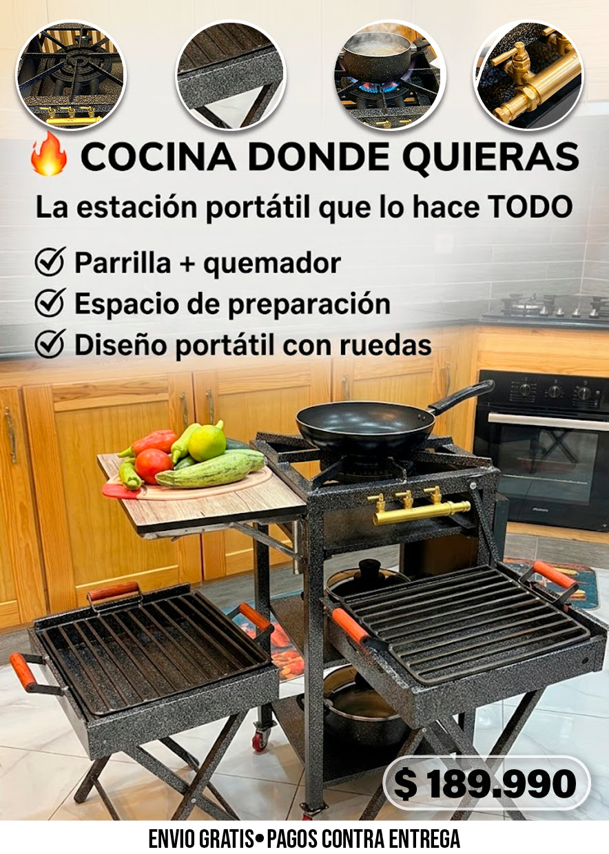 PARRILLA MULTIFUNCIONAL PRO CON ESTUFA INTEGRADA + MESA PLEGABLE