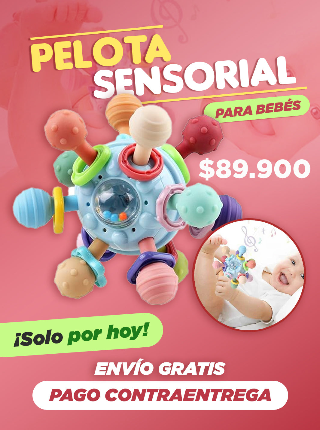 J0005 PELOTA SENSORIAL PARA BEBÉS