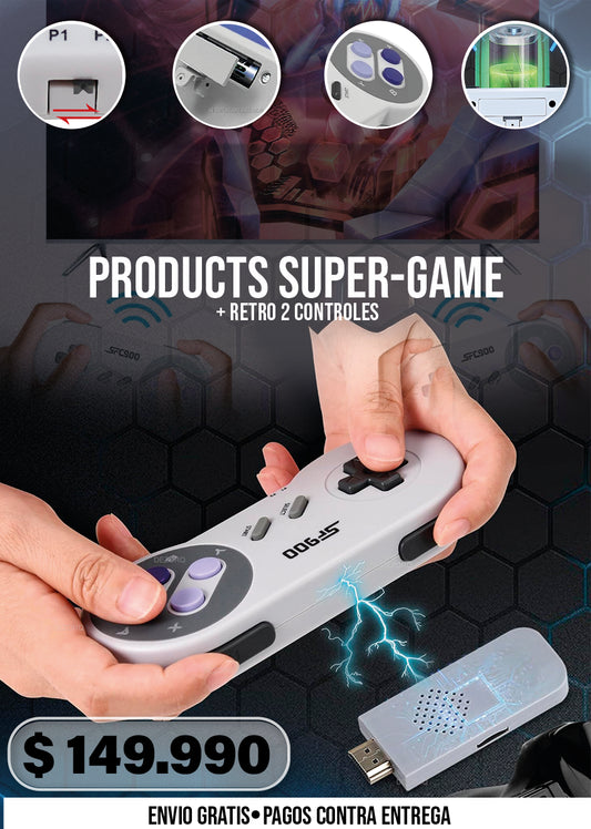 PRODUCTS SUPER-GAME + RETRO 2 CONTROLES