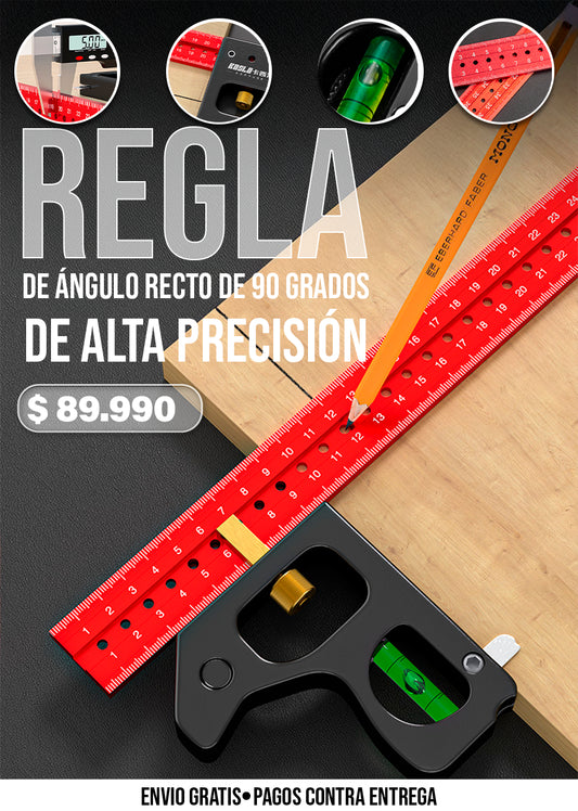 REGLA DE ÁNGULO RECTO DE 90 GRADOS DE ALTA PRECISIÓN