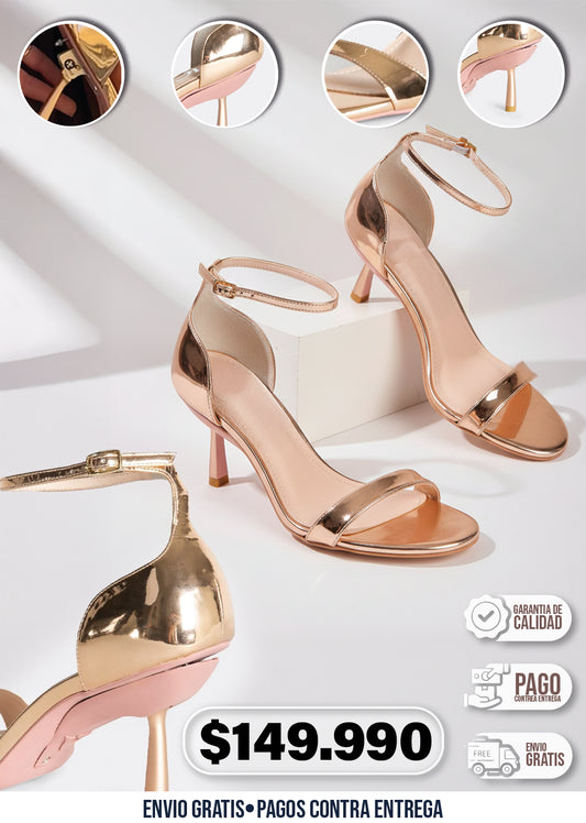 SANDALIAS EDITOR EN ORO ROSA