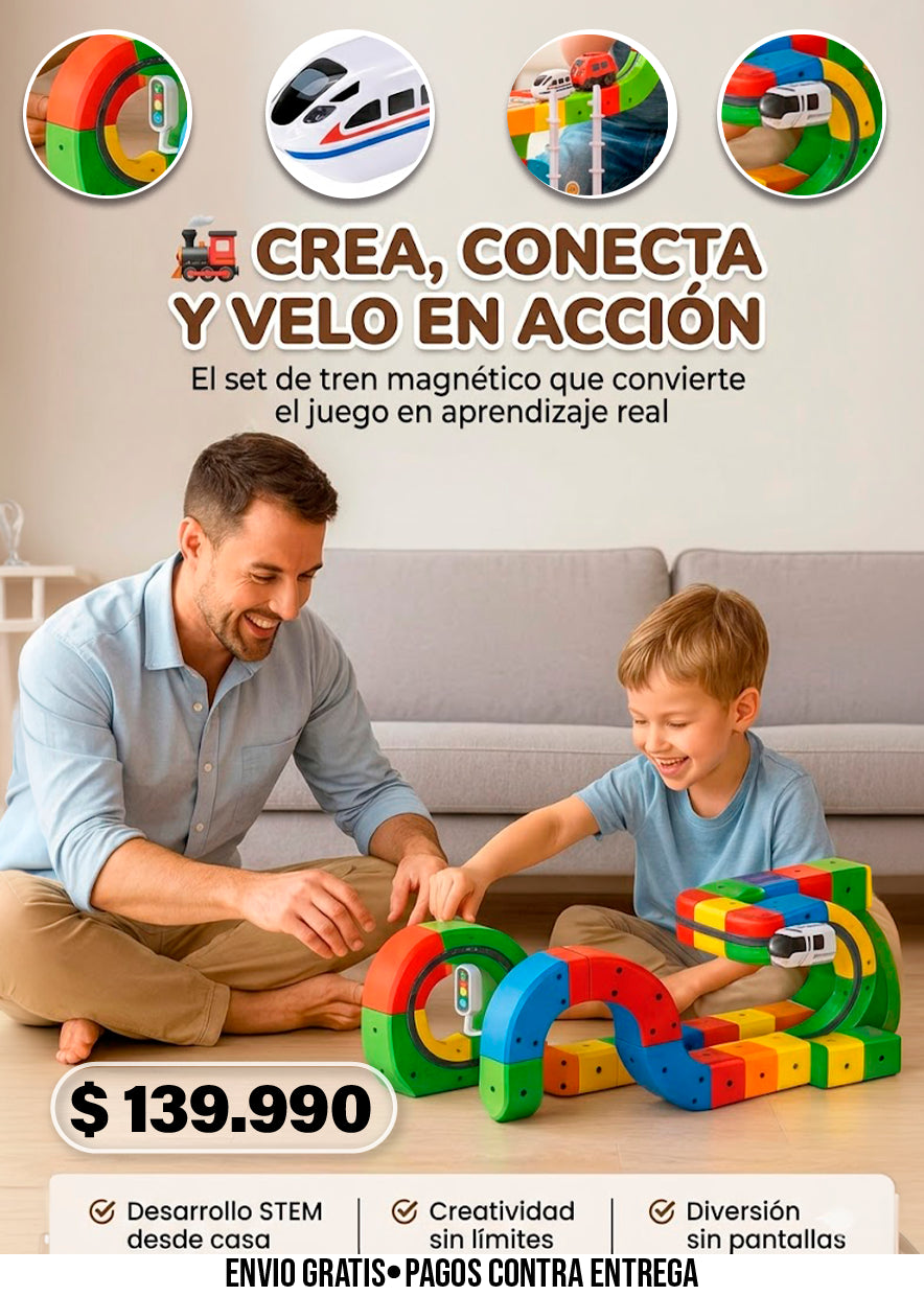 SAVYTOYS™ | SET DE VÍAS MÁGICAS DE TREN MAGNÉTICO SAVY