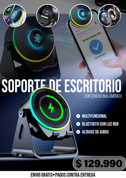 SOPORTE DE ESCRITORIO CON SENSOR INALÁMBRICO MULTIFUNCIONAL