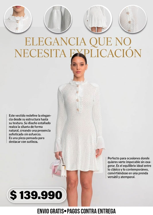 VESTIDO TEJIDO ELEGANTE PERLÉ