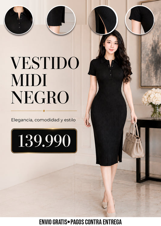 VESTIDO MIDI NEGRO