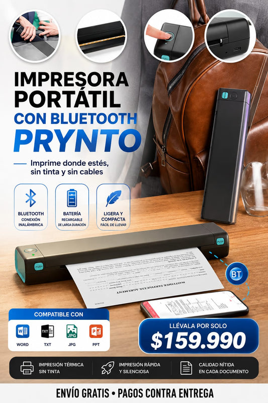 IMPRESORA PORTÁTIL CON BLUETOOTH PRYNTO