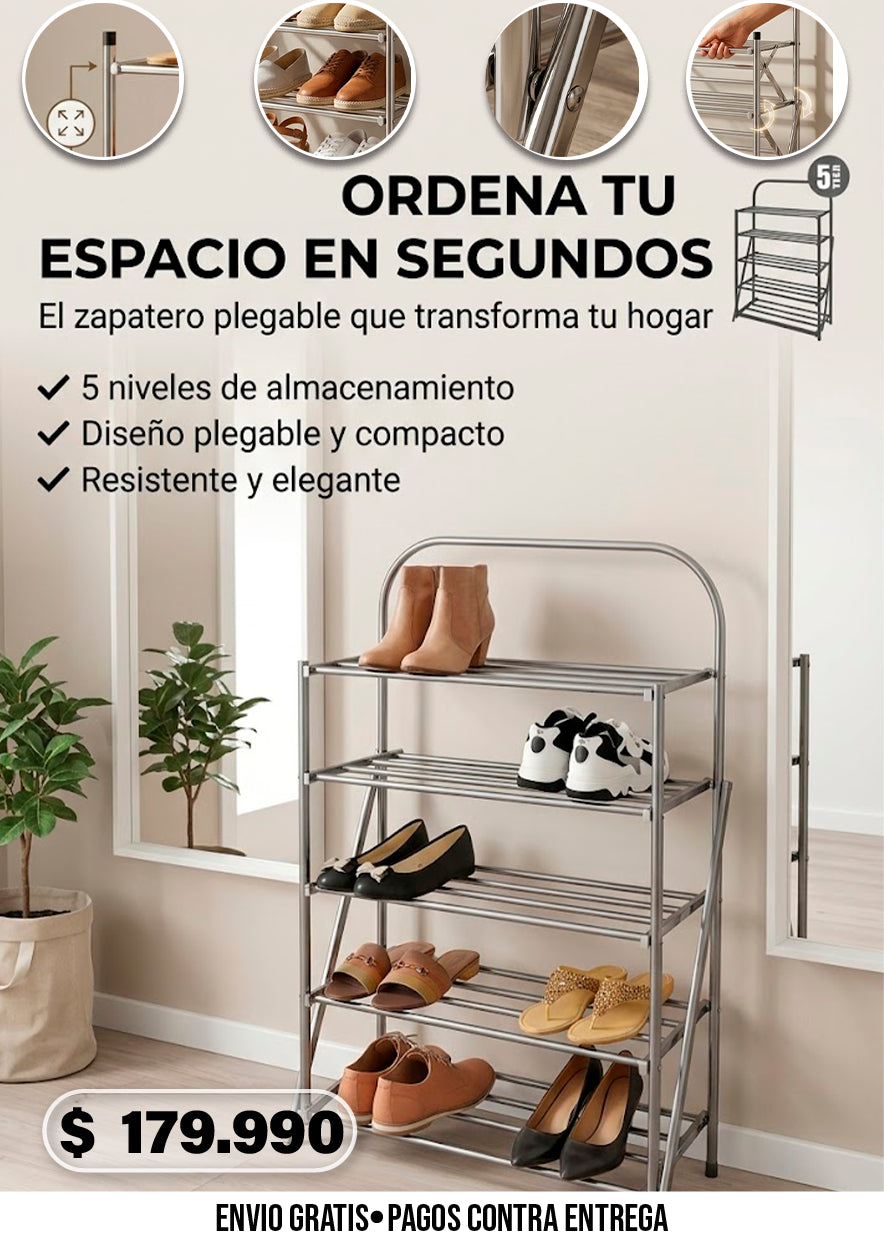 ZAPATERO METÁLICO PLEGABLE DE METALLICS HOME